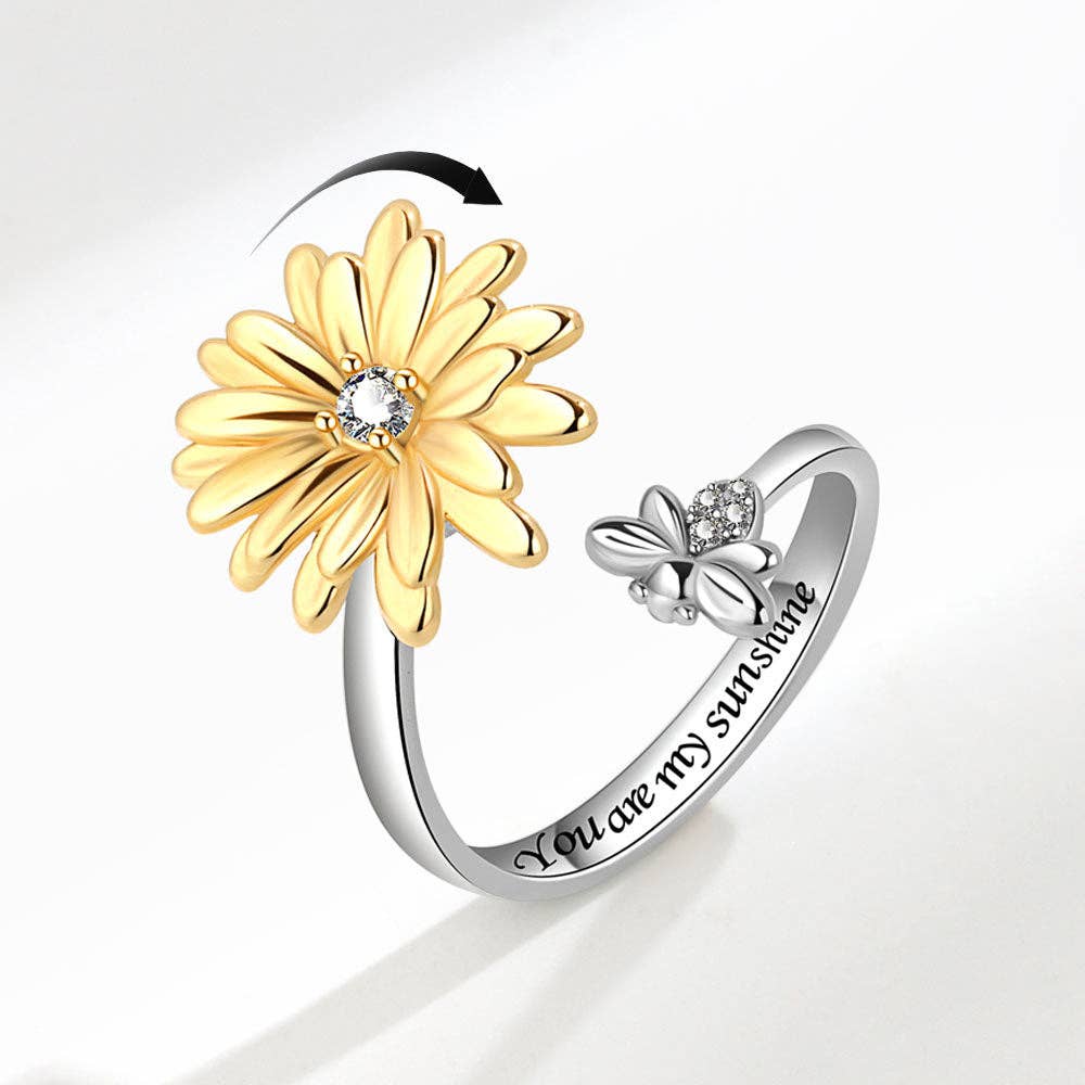 Daisy Bee Fidget Spinner Ring