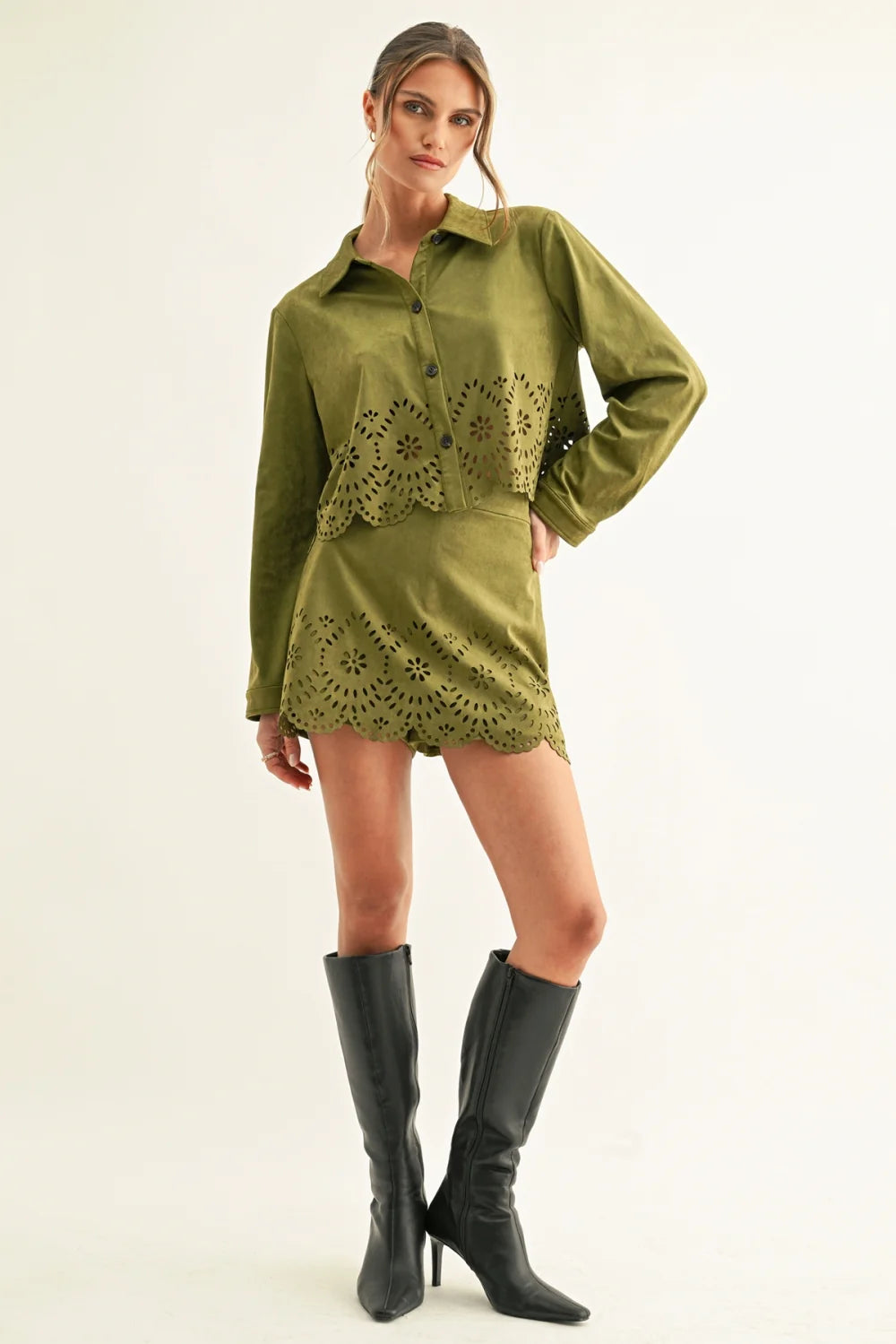 Davi Faux Suede Skort
