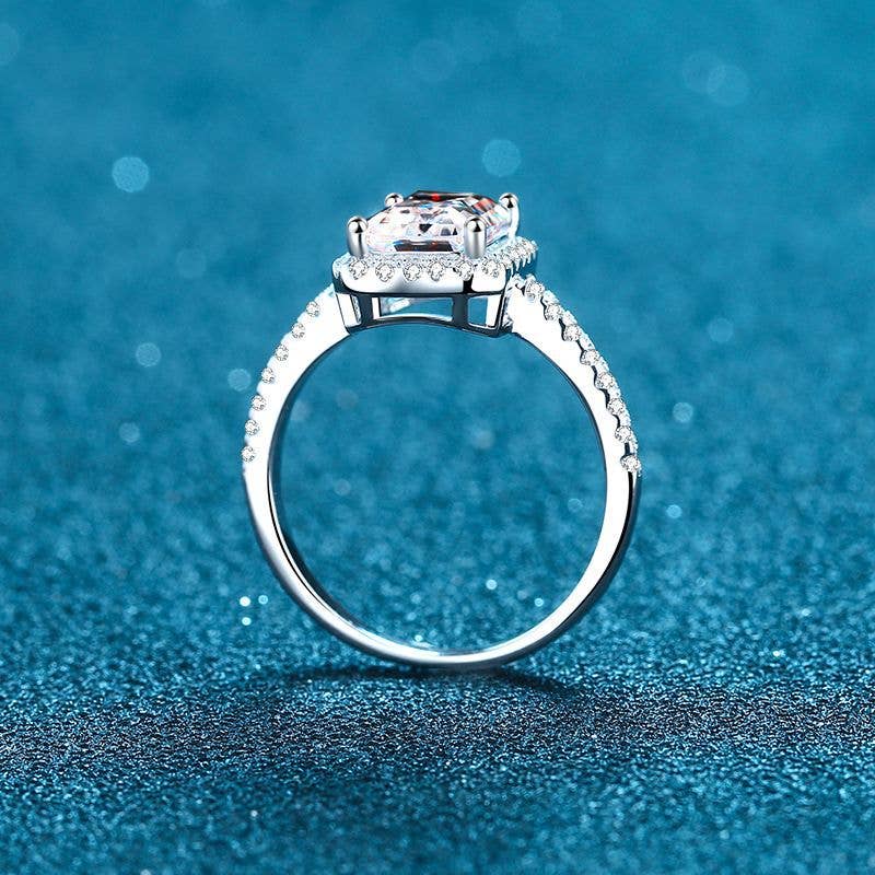 Sugar Cube Moissanite Ring