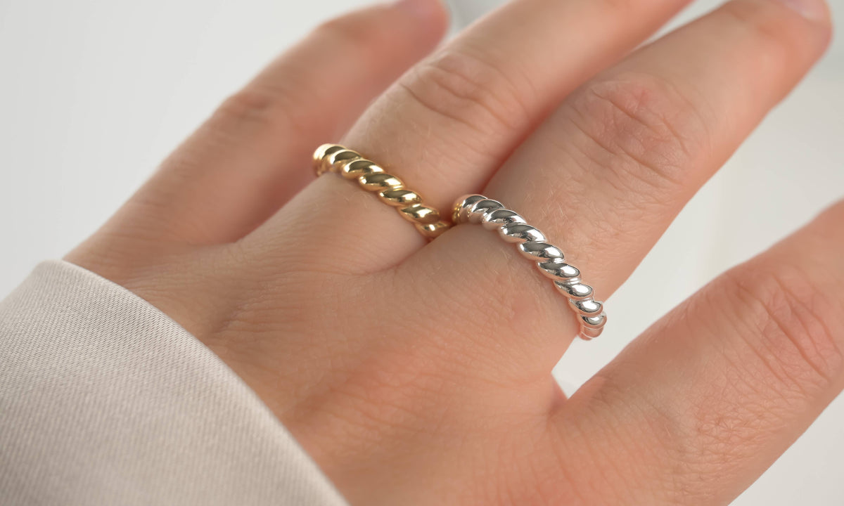 925 Silver Open Rings - Diamond Ring - Croissant Ring
