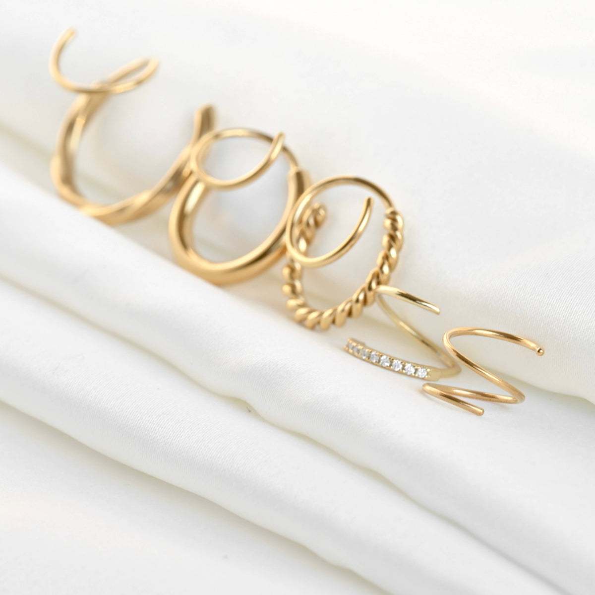 Gold Spiral Hoop Earrings