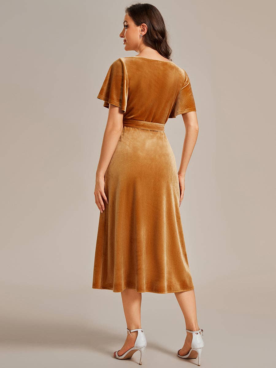 Pumpkin Spice Velvet Dress