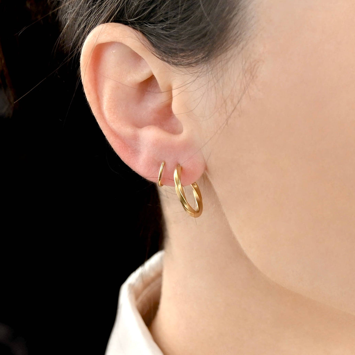 Gold Spiral Hoop Earrings