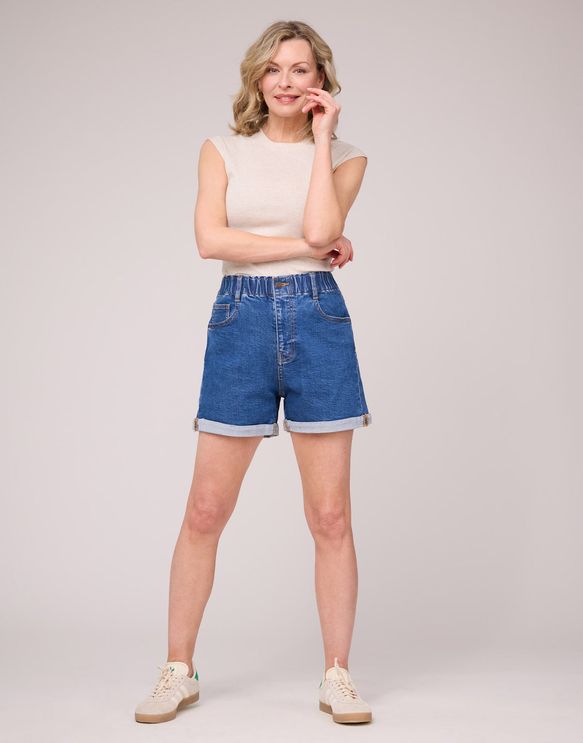 Yoga Jean Shorts - Island Blue