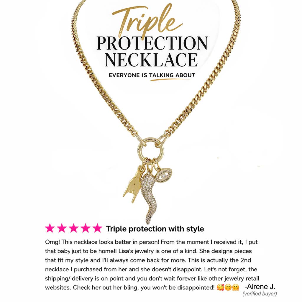 Mariano Crystal Italian Horn Cornicello Necklace