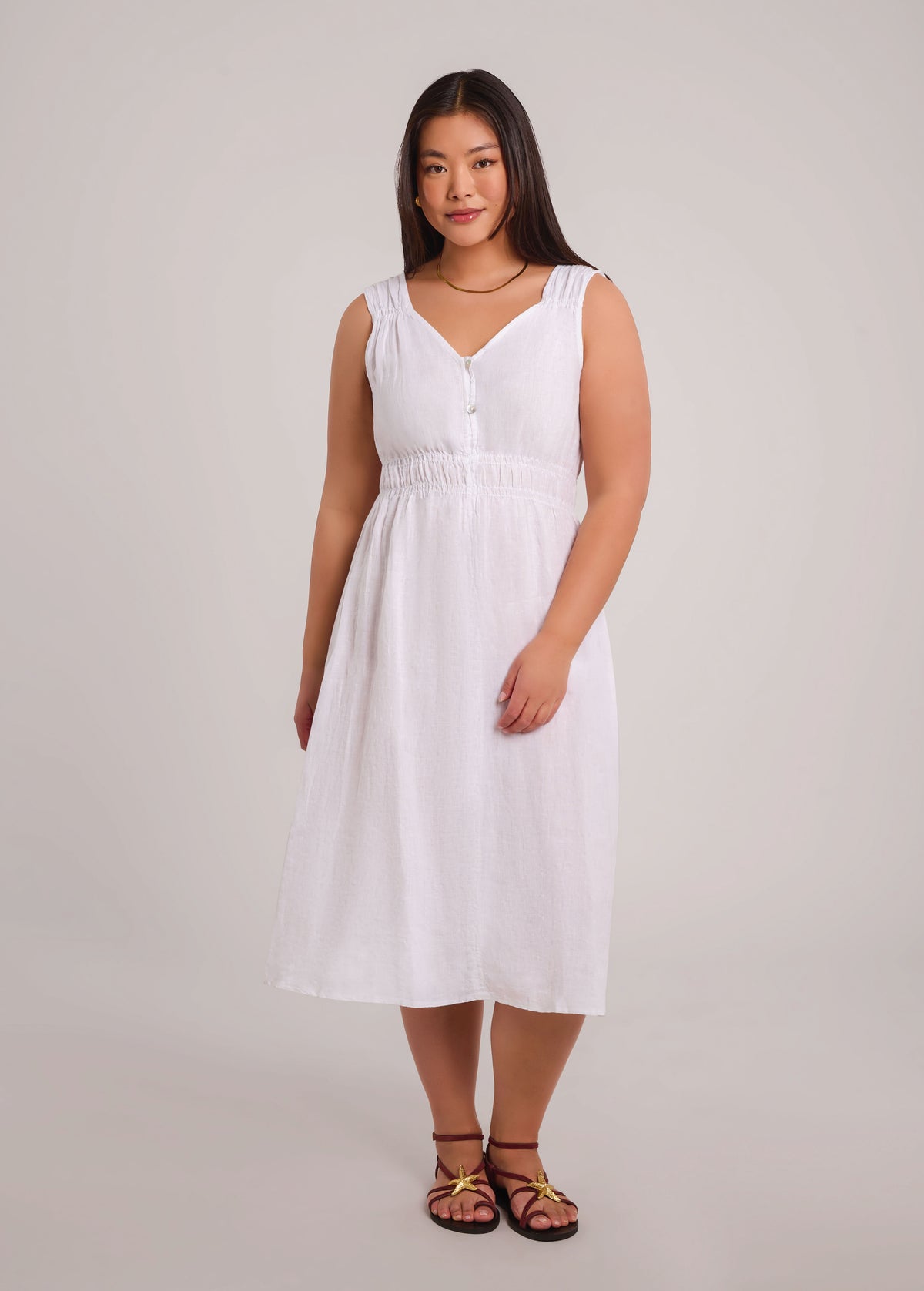 Luna Linen Midi Dress