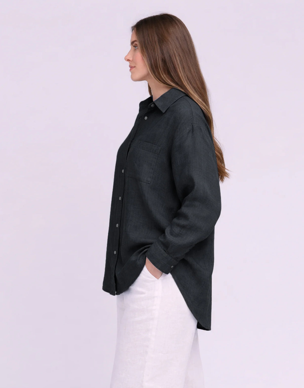 Elena- Linen Long Sleeve Shirt
