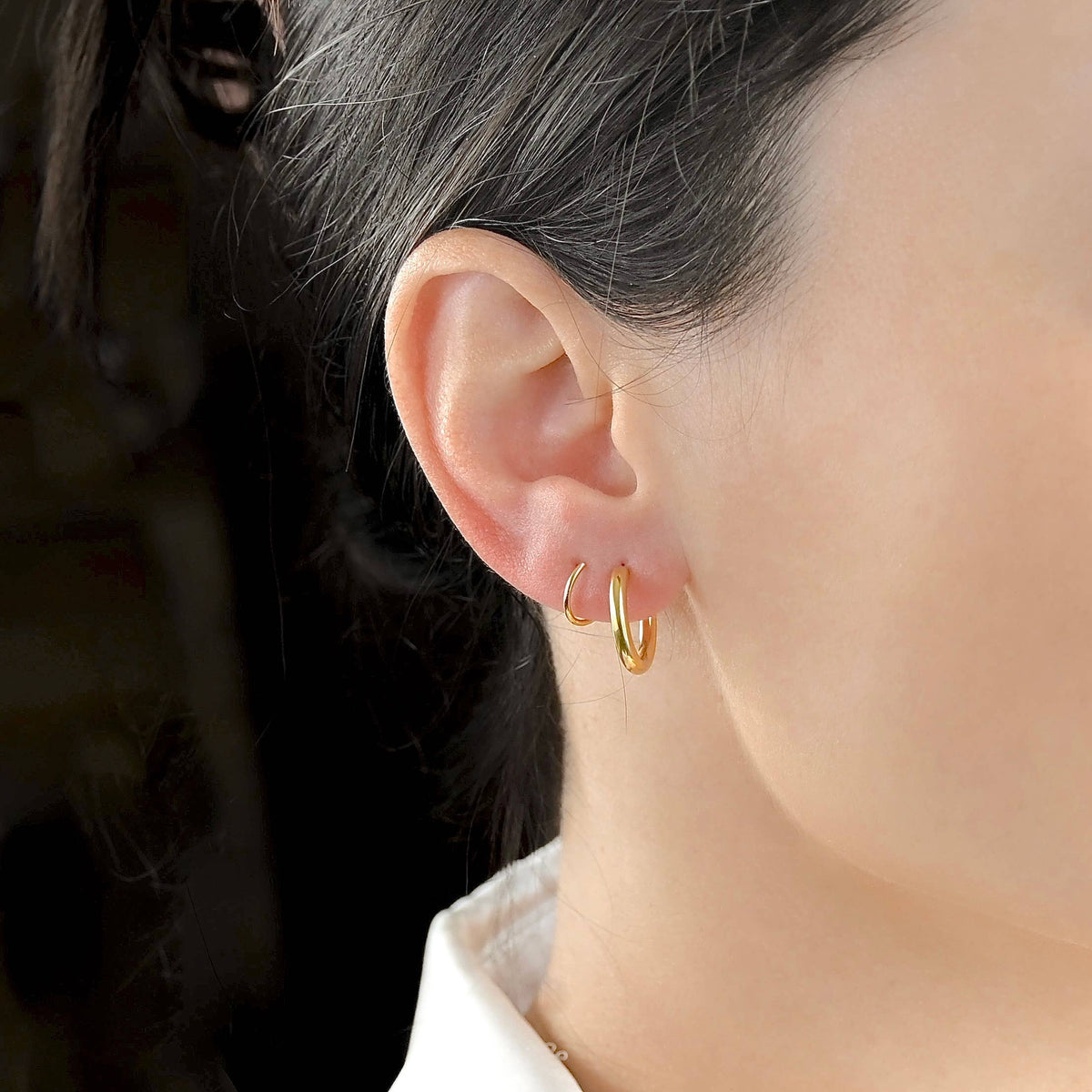 Gold Spiral Hoop Earrings