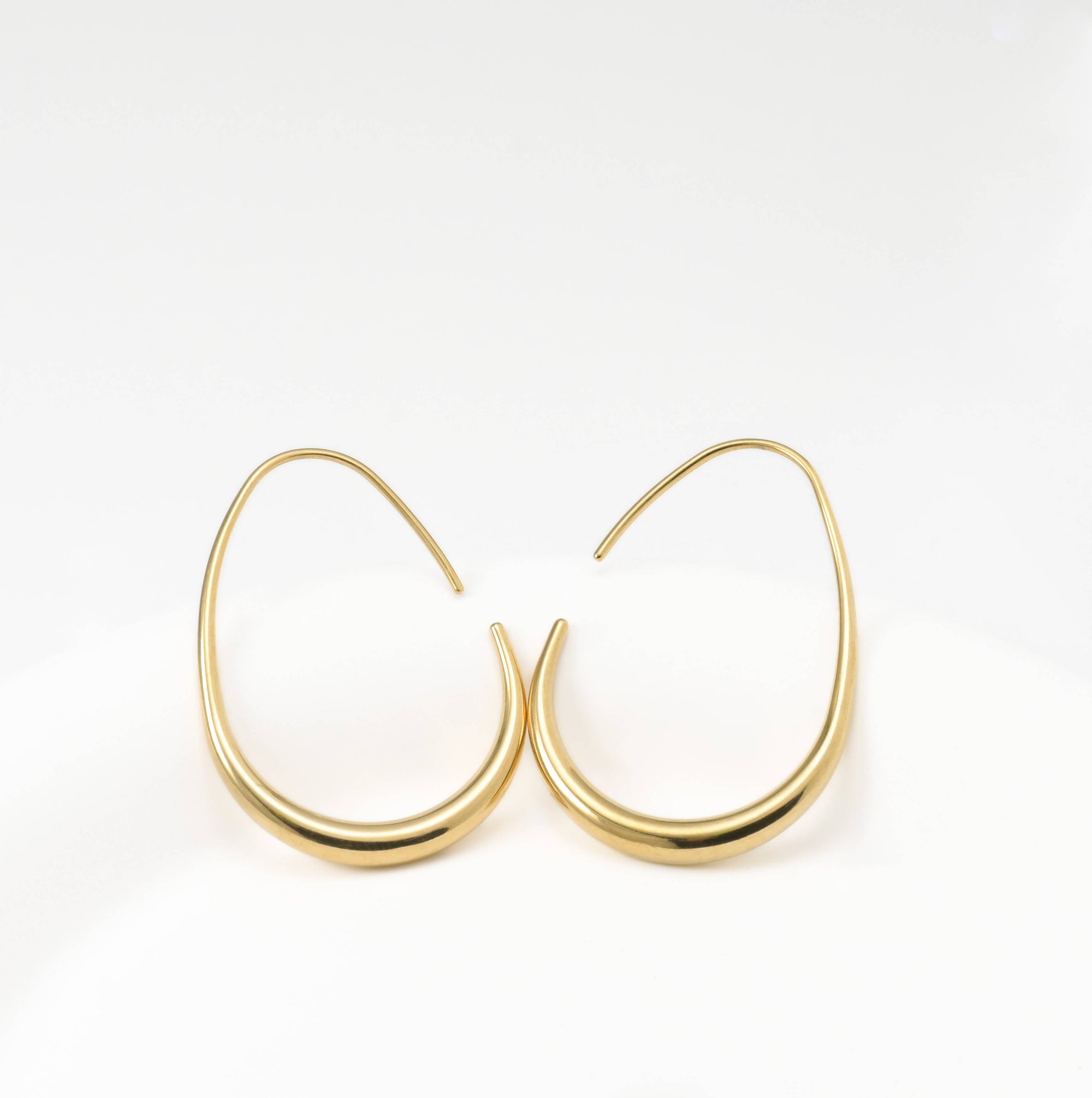 Tear Drop Earrings - Stainless Steel Pear Hoop Earrings