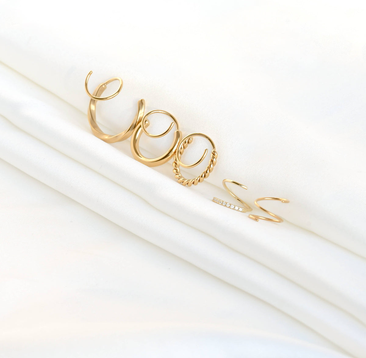 Gold Spiral Hoop Earrings