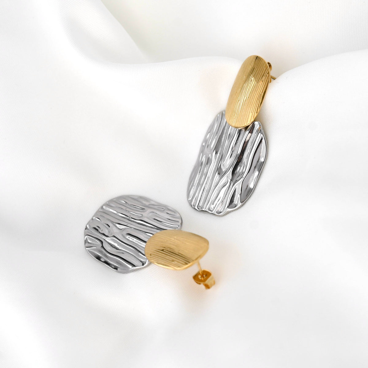 Two-tone Dangle Earrings