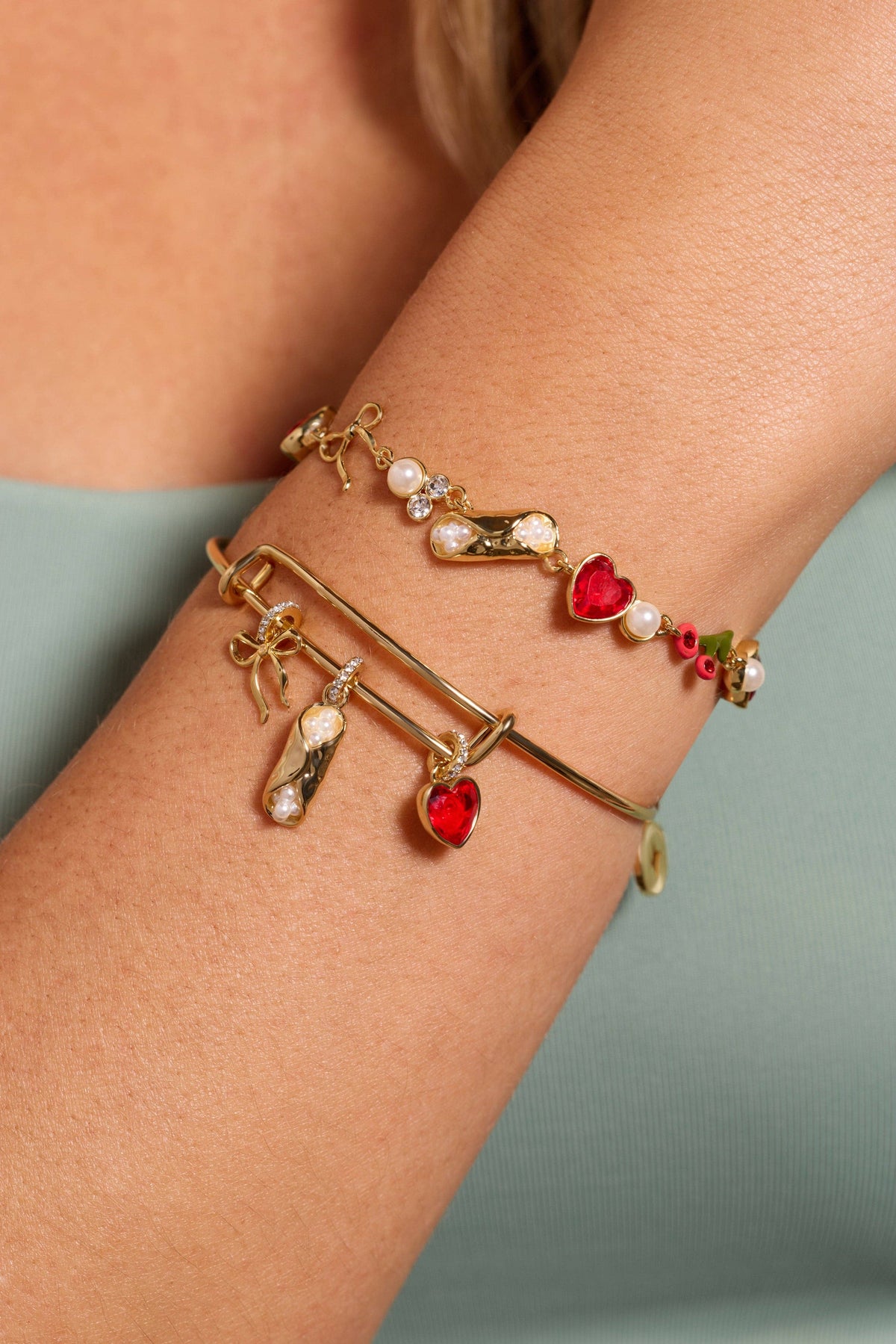 'There Cannoli Be You' Bow &amp; Heart Adjustable Bolo Bracelet