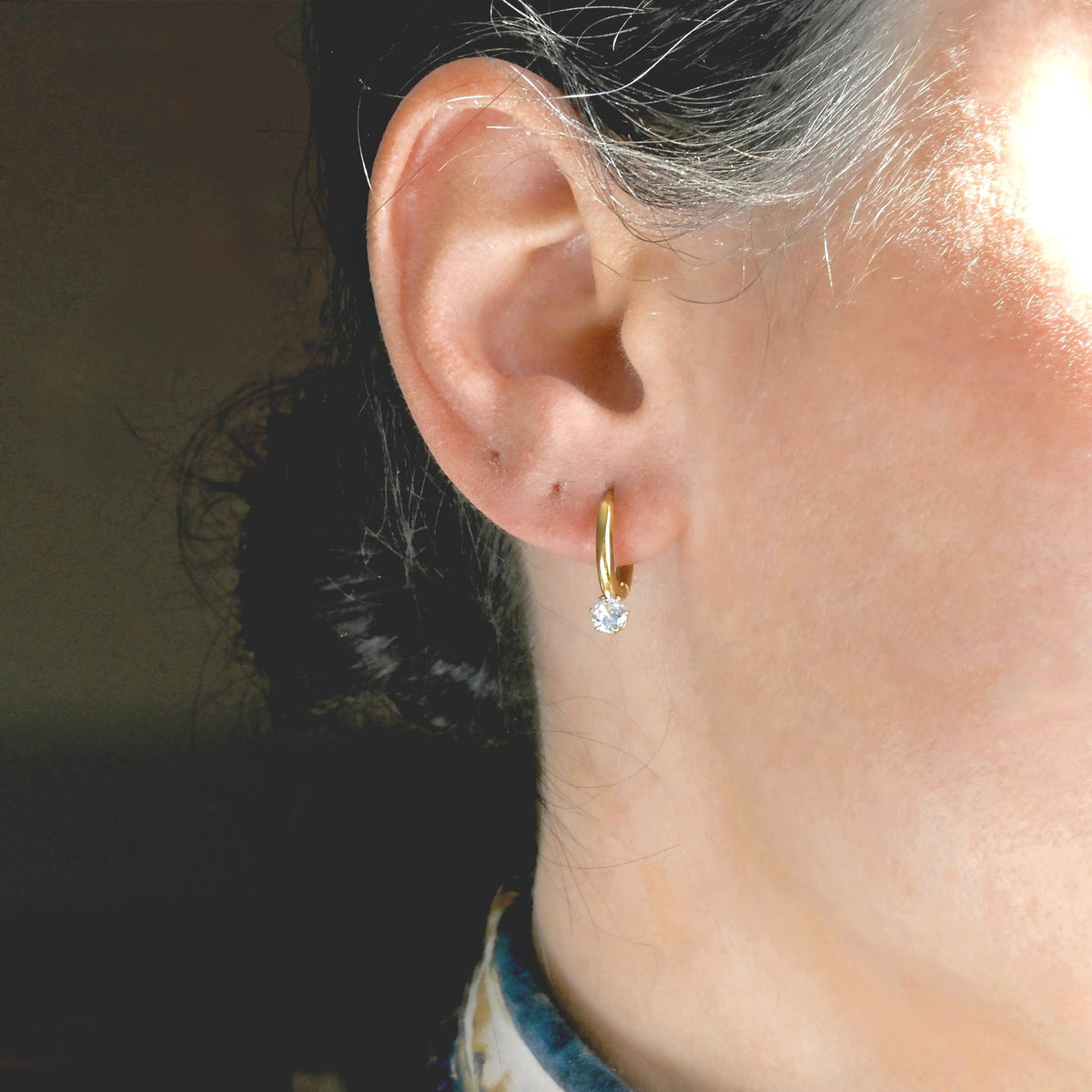 Diamond Hoop Earrings