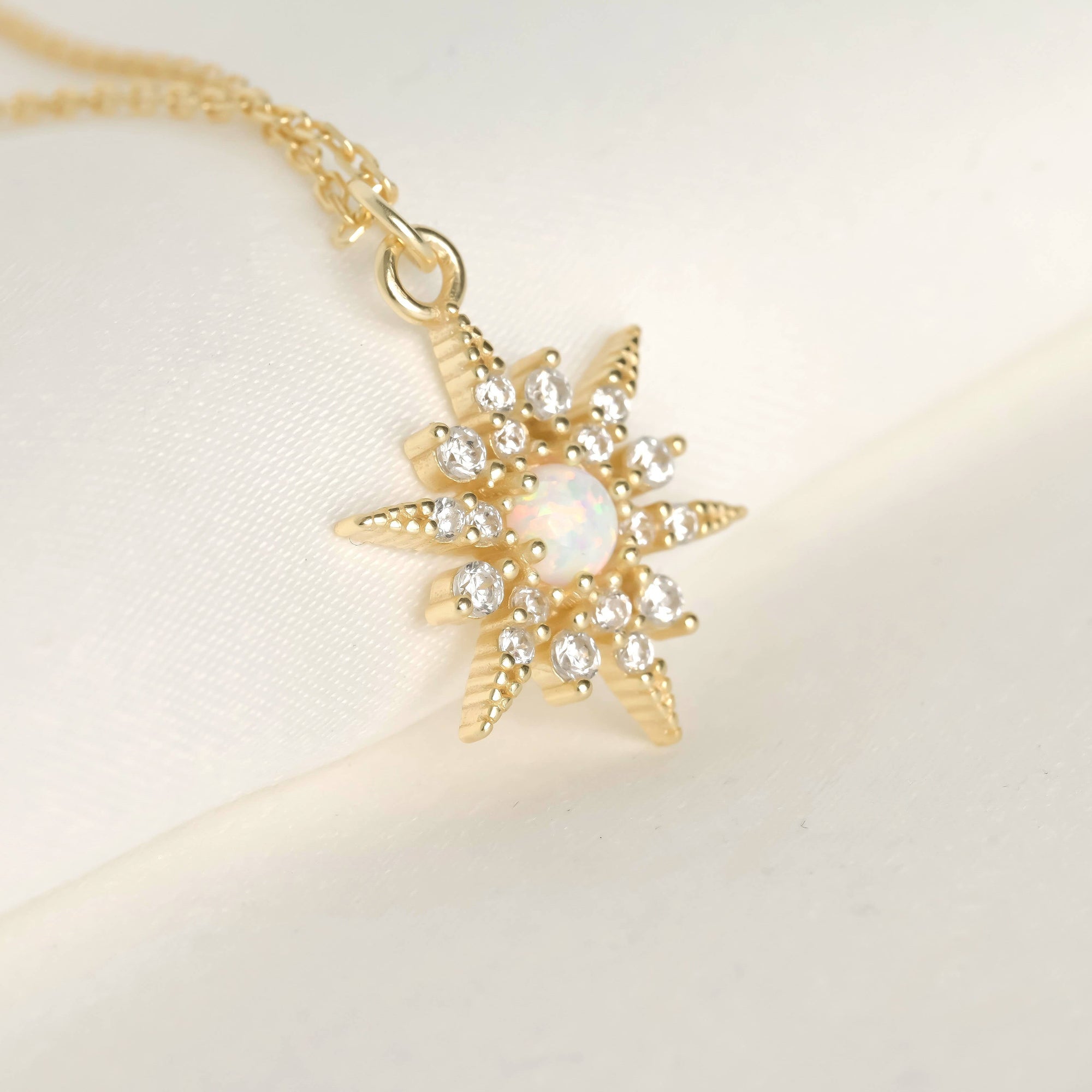 Opal Star Burst Necklace