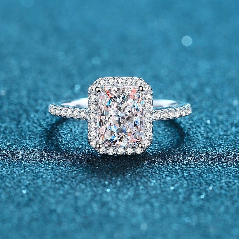 Sugar Cube Moissanite Ring