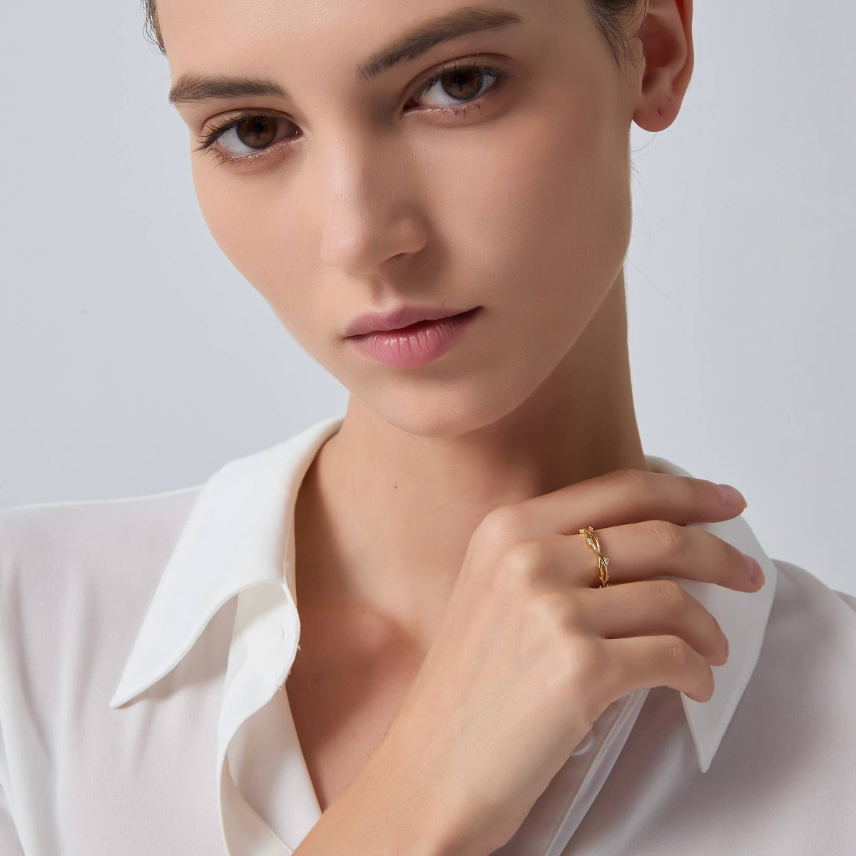 Olive Vine Stacking Ring