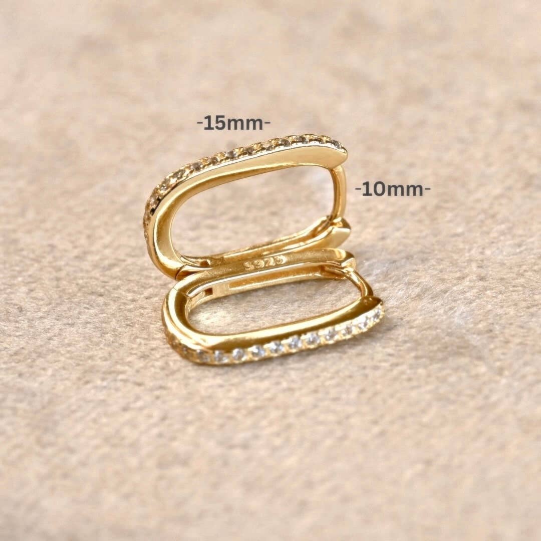 Pave U Hoop Earrings