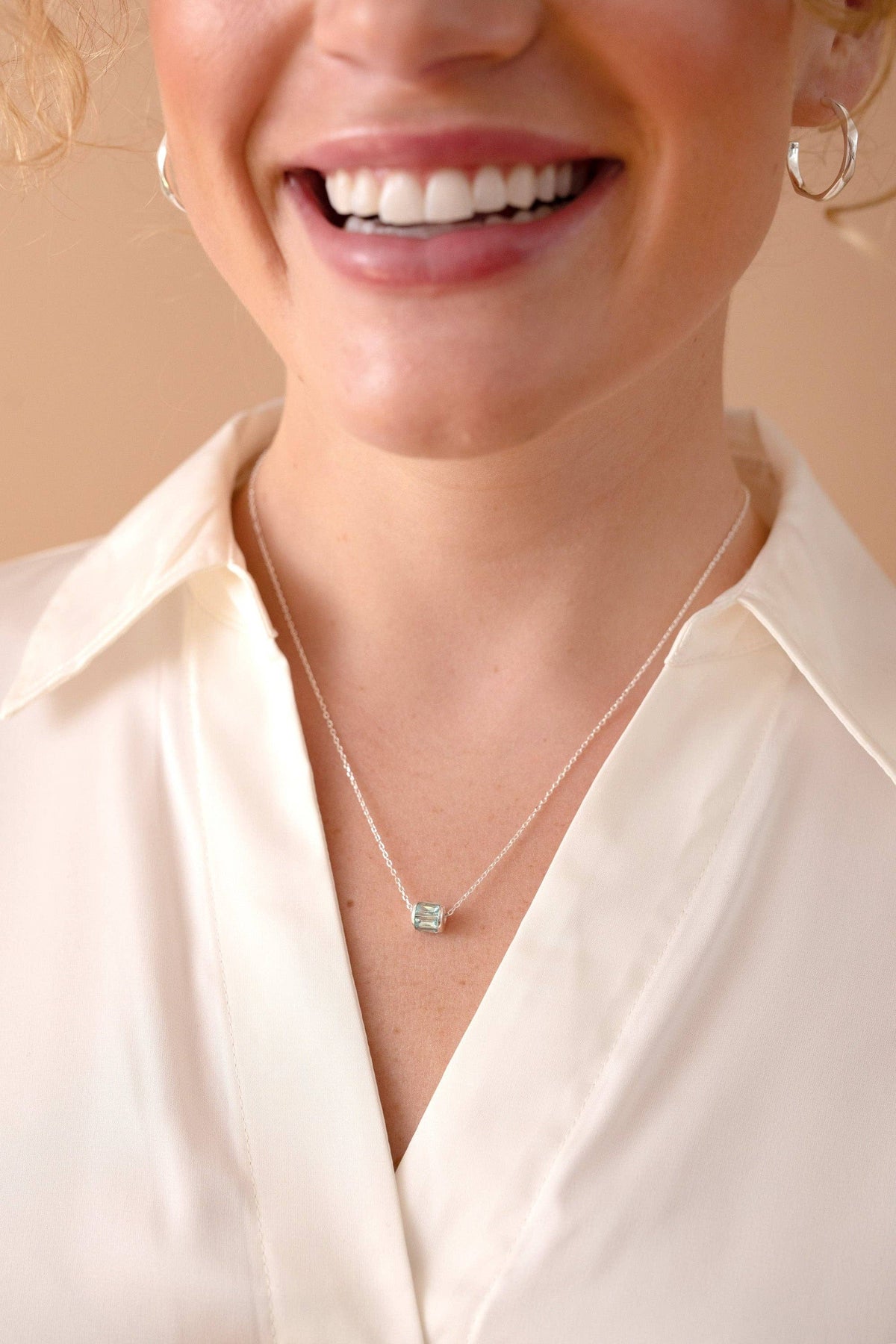 March Birthstone Precious Pendant Necklace