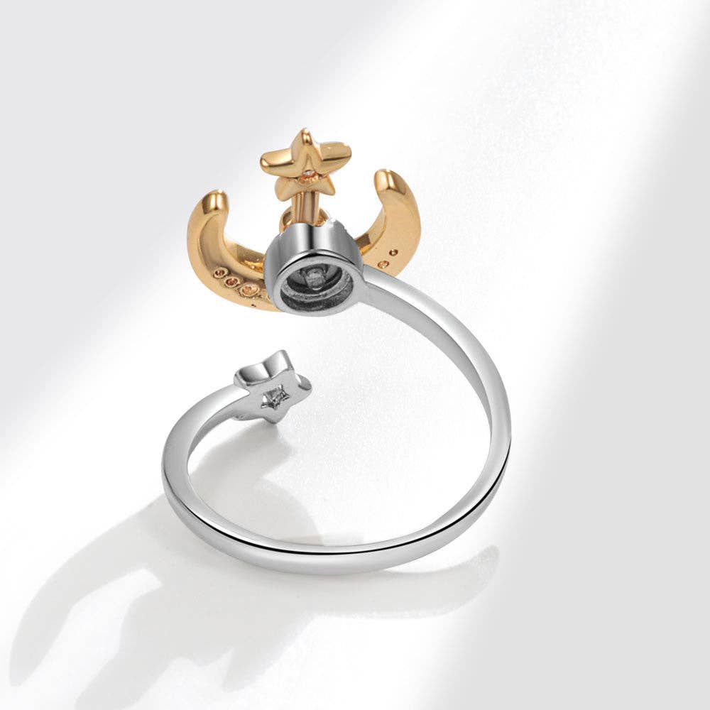 Moon Star Fidget Spinner Ring