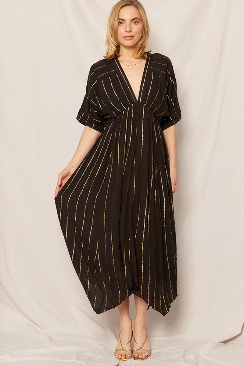 Striped Sequin Midi Dress