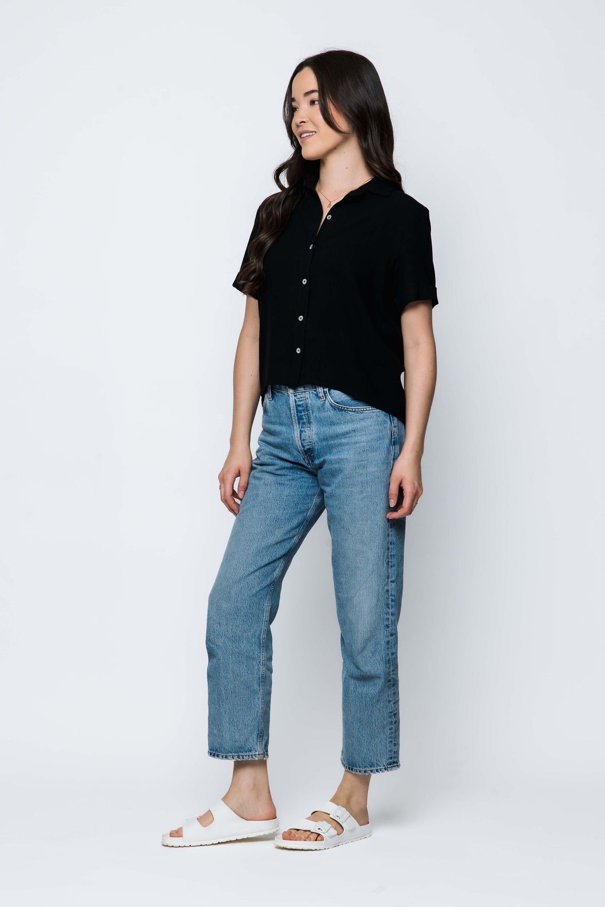 Nina-Short Sleeve Button-up