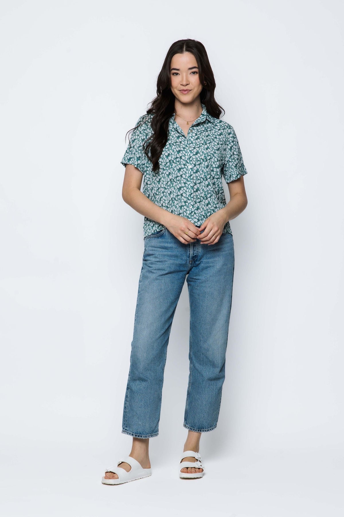 Nina-Short Sleeve Button-up