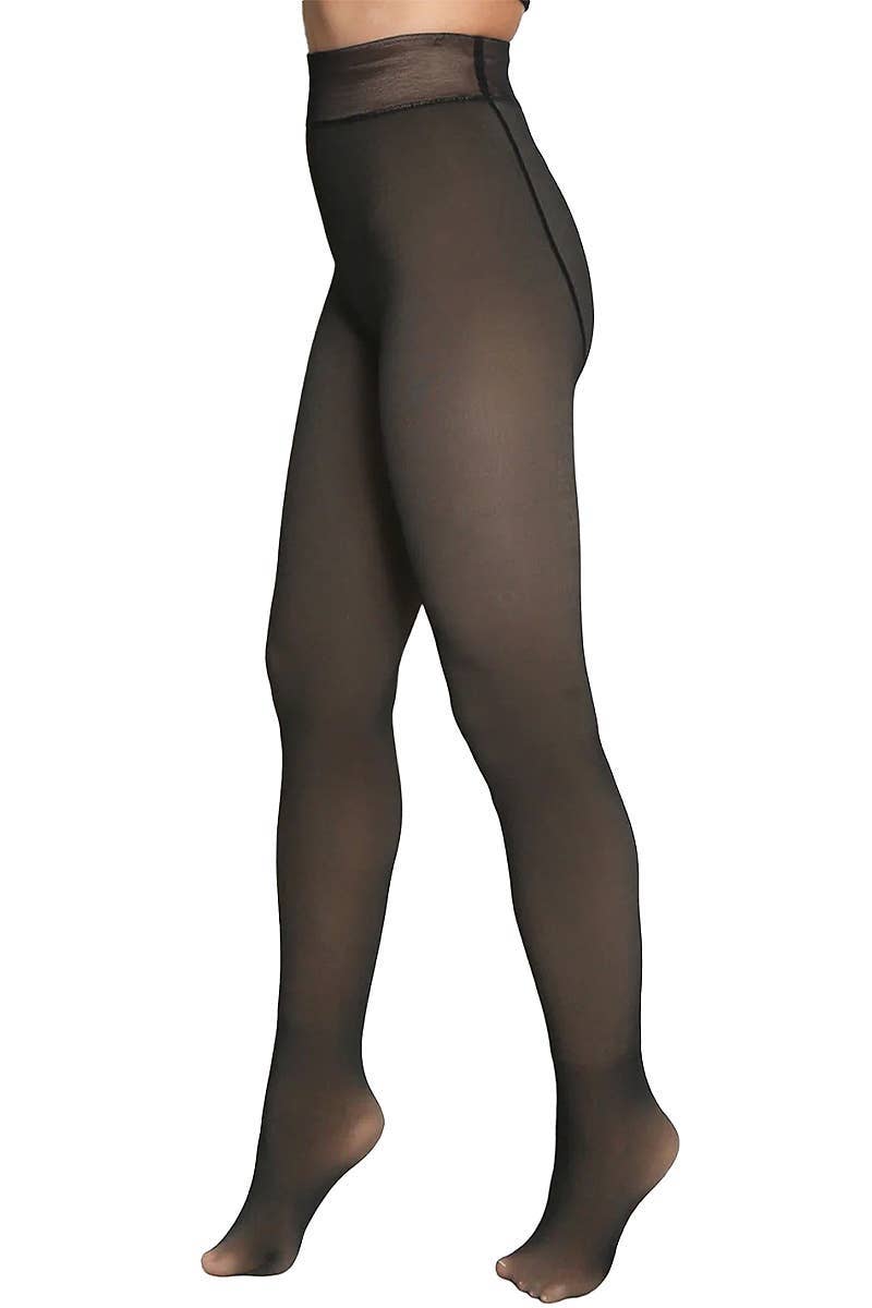 Fake Sheer Fleece Lined Tights