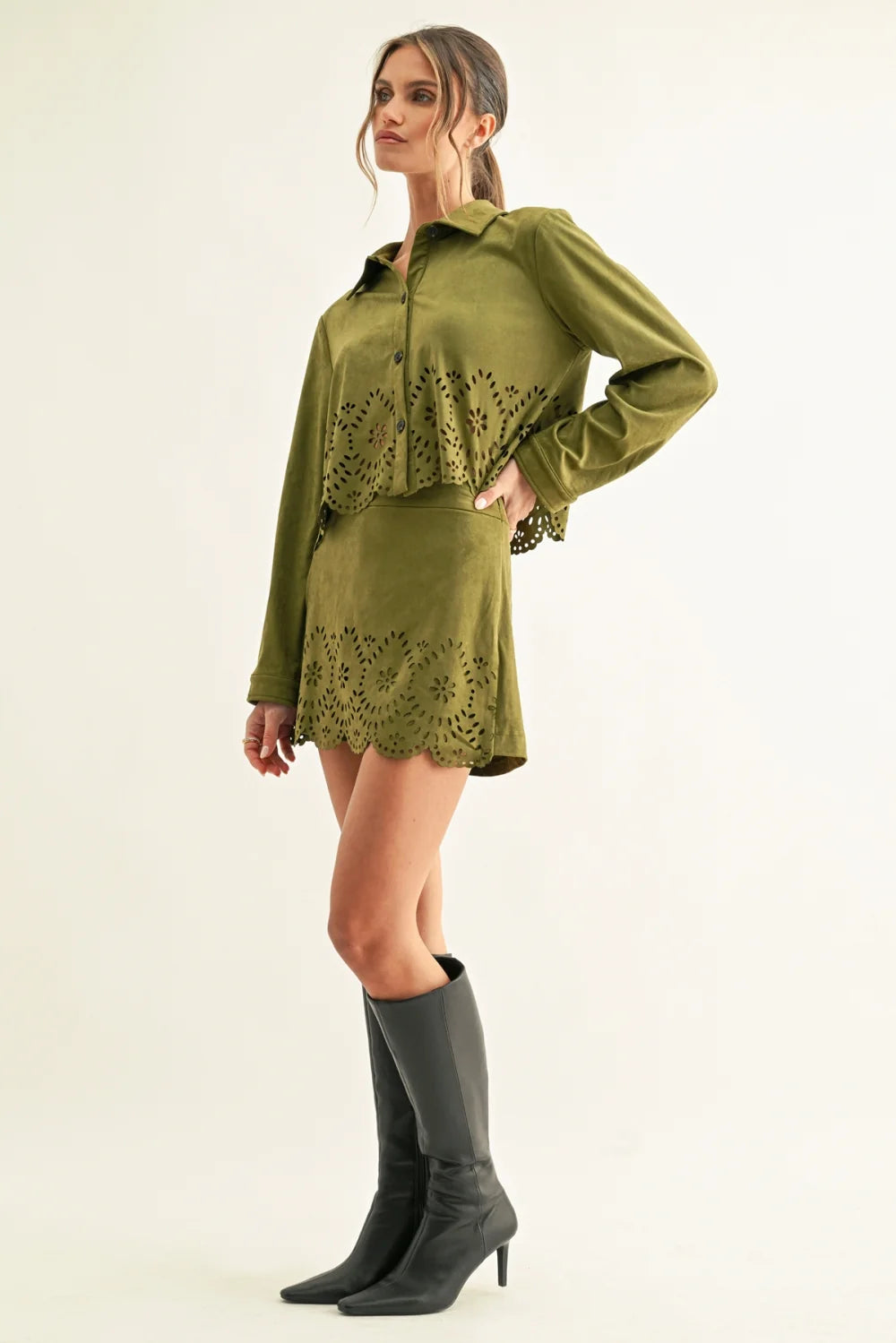 Davi Faux Suede Skort