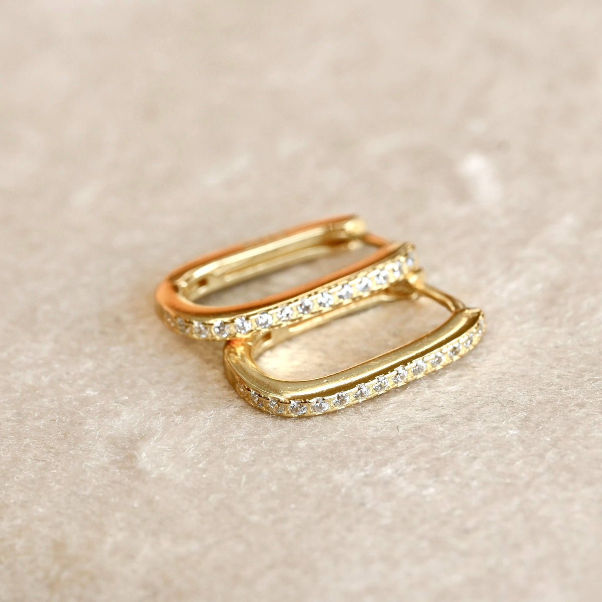 Pave U Hoop Earrings