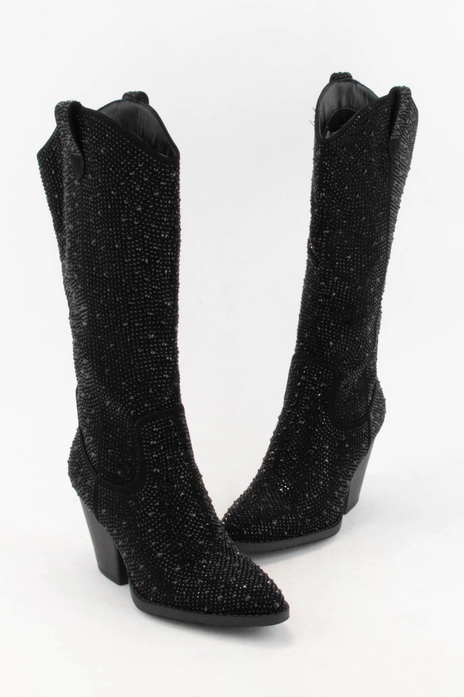 Rhinstone Mid-Calf Boot