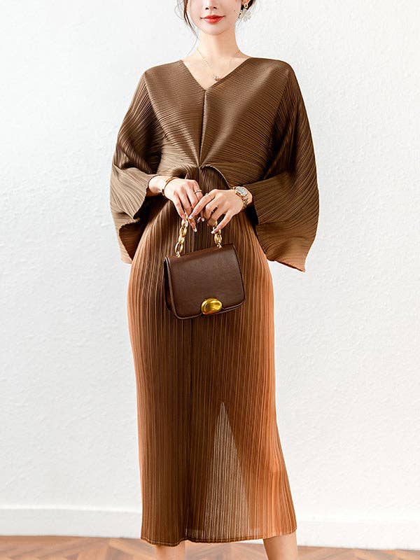 Batwing Pleated Dress