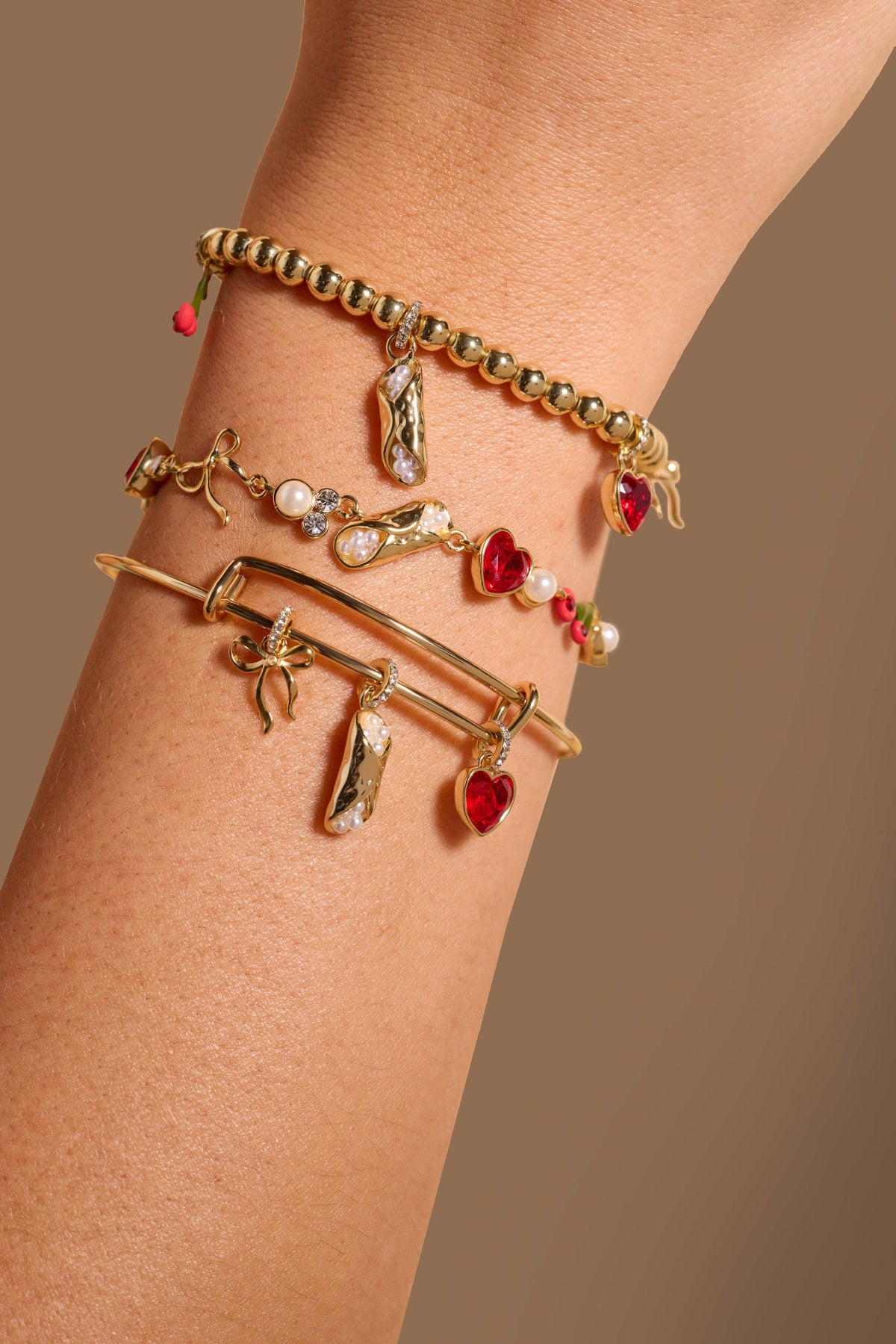 'There Cannoli Be You' Bow &amp; Heart Adjustable Bolo Bracelet