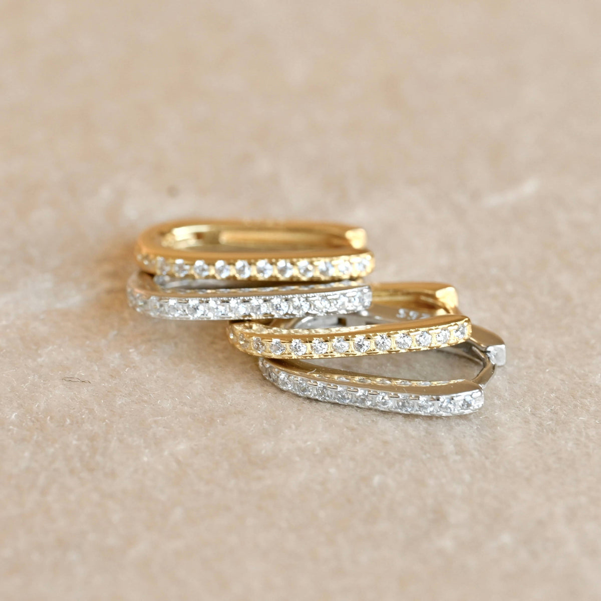 Pave U Hoop Earrings