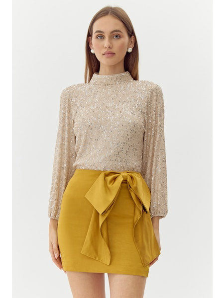 Cara High Neck Sequin Blouse