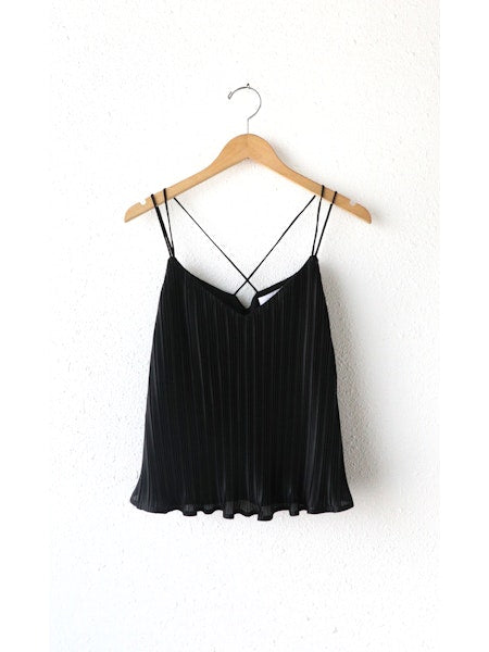 Randal Strappy Pleated Cami Top