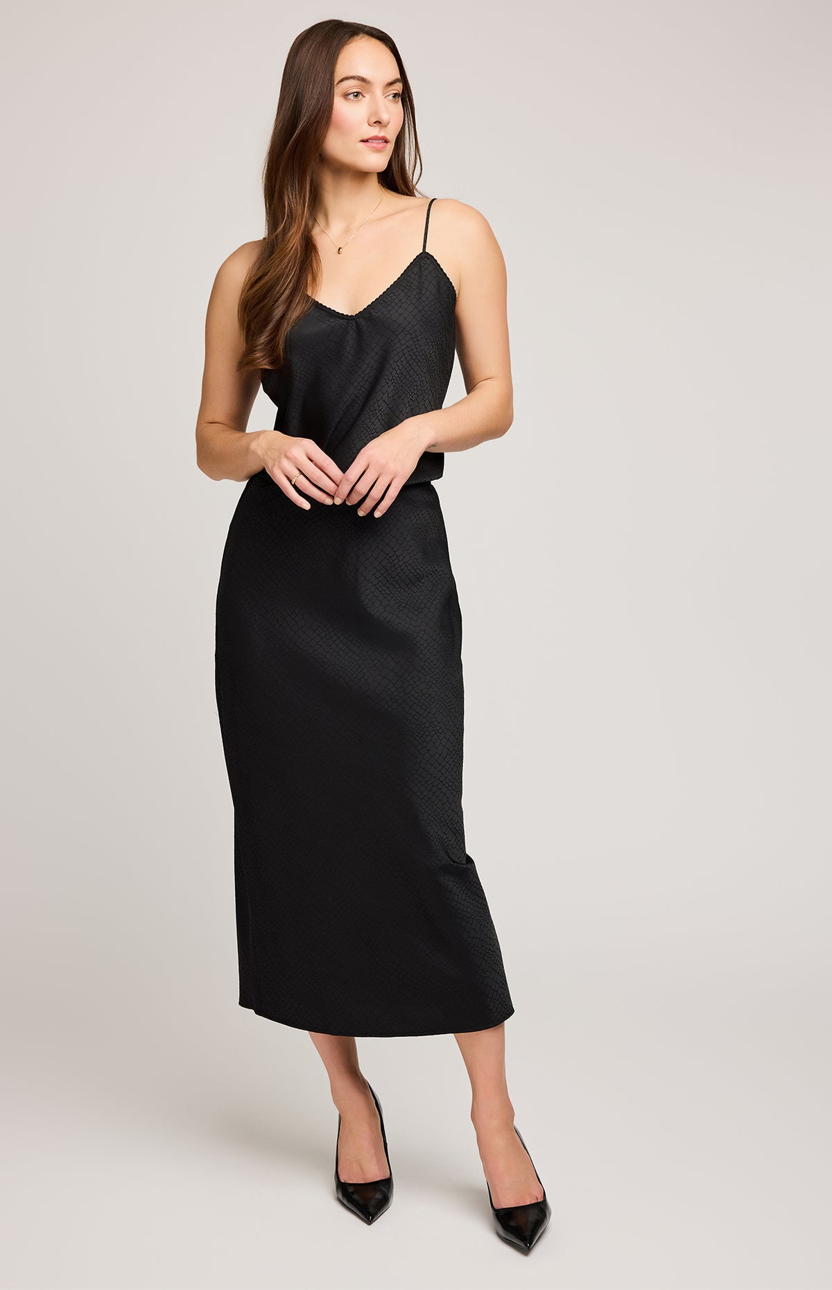 Bonnie Satin Midi Skirt