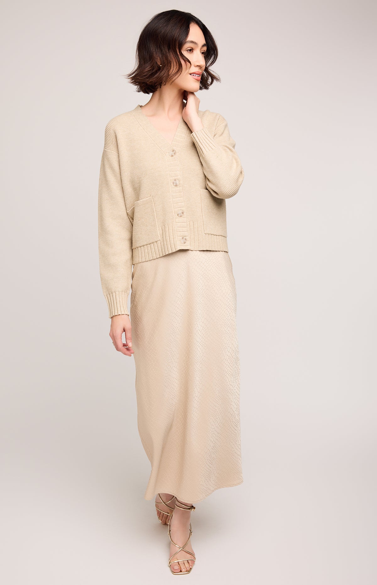 Bonnie Satin Midi Skirt