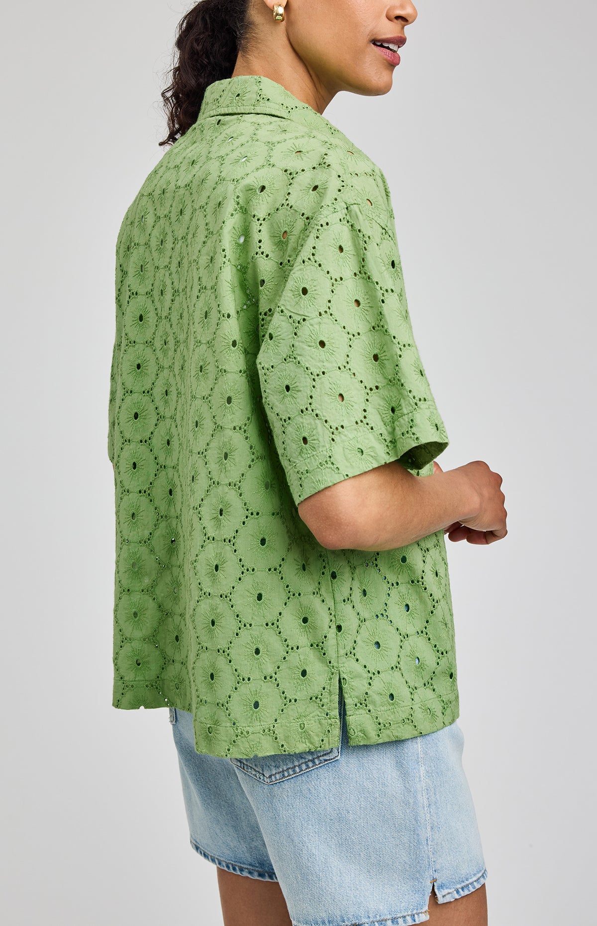 Louisa Eyelet Button Down Shirt
