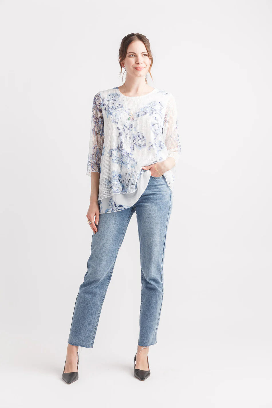 Blue Flower Top