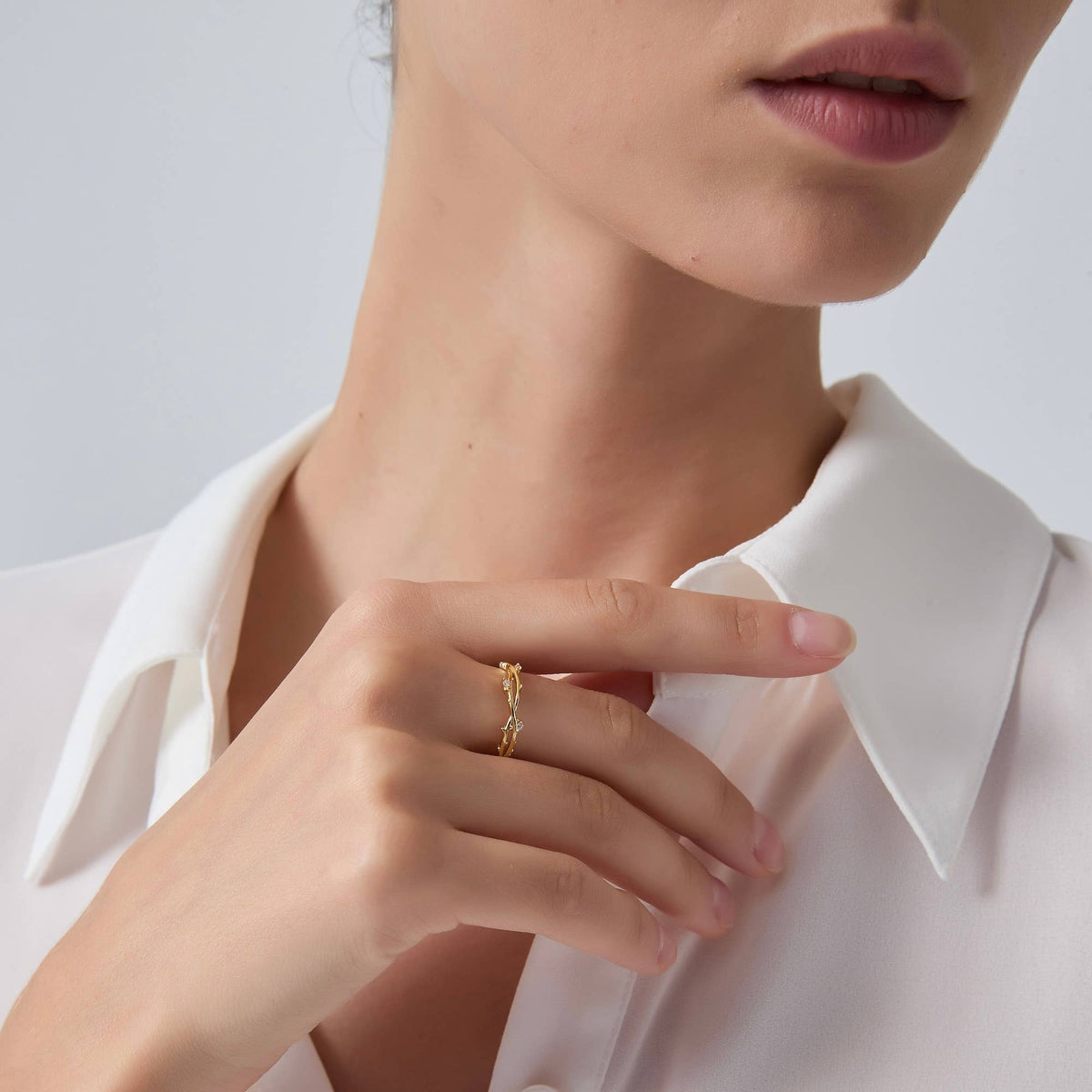 Olive Vine Stacking Ring