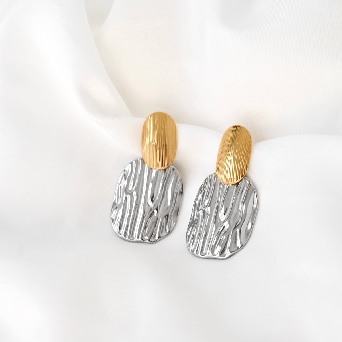 Two-tone Dangle Earrings