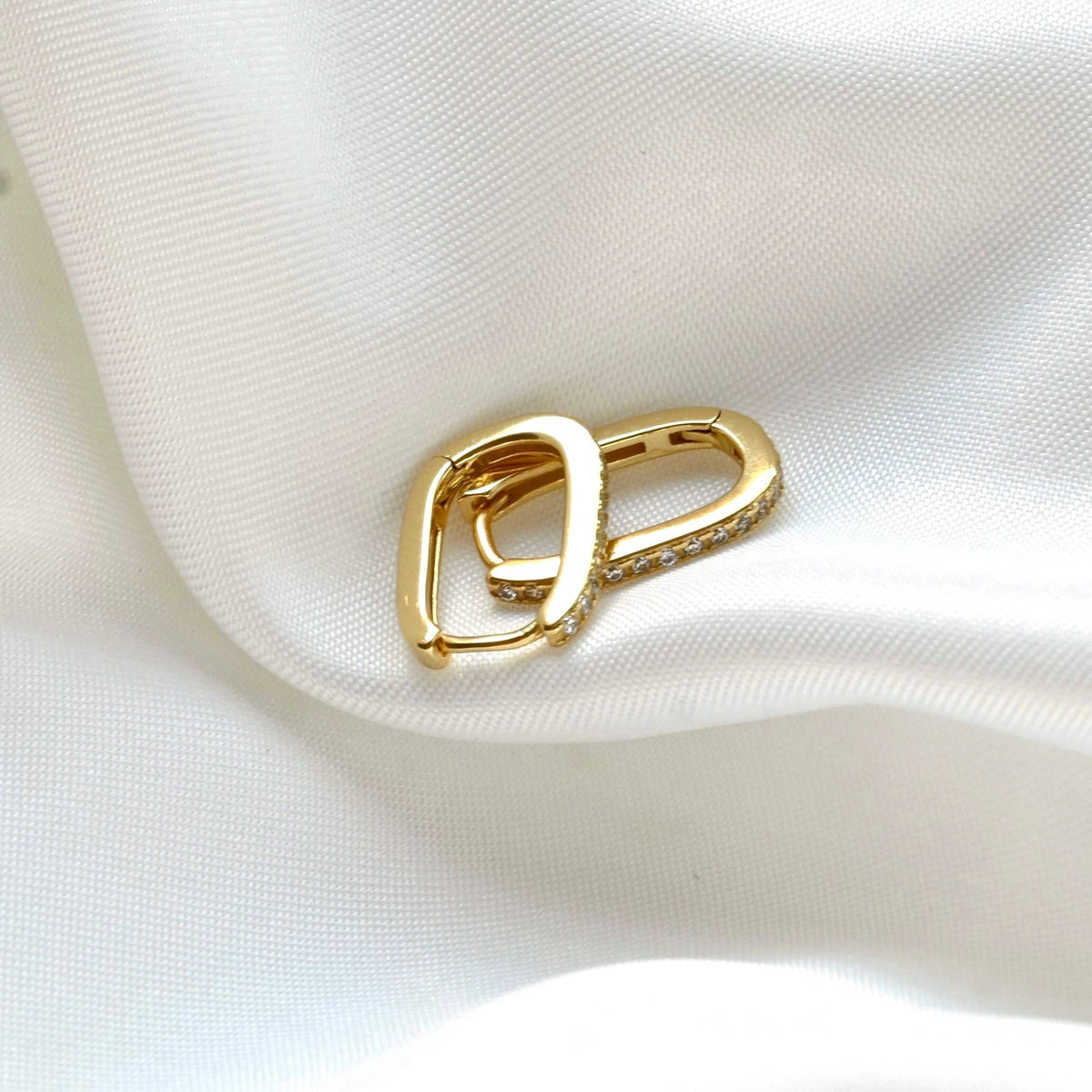 Pave U Hoop Earrings