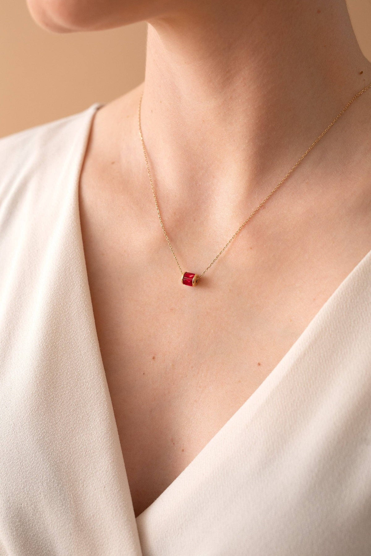 July Birthstone Precious Pendant Necklace