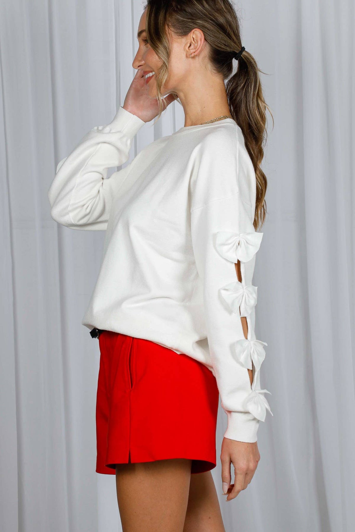 Bow Embellished Sweater