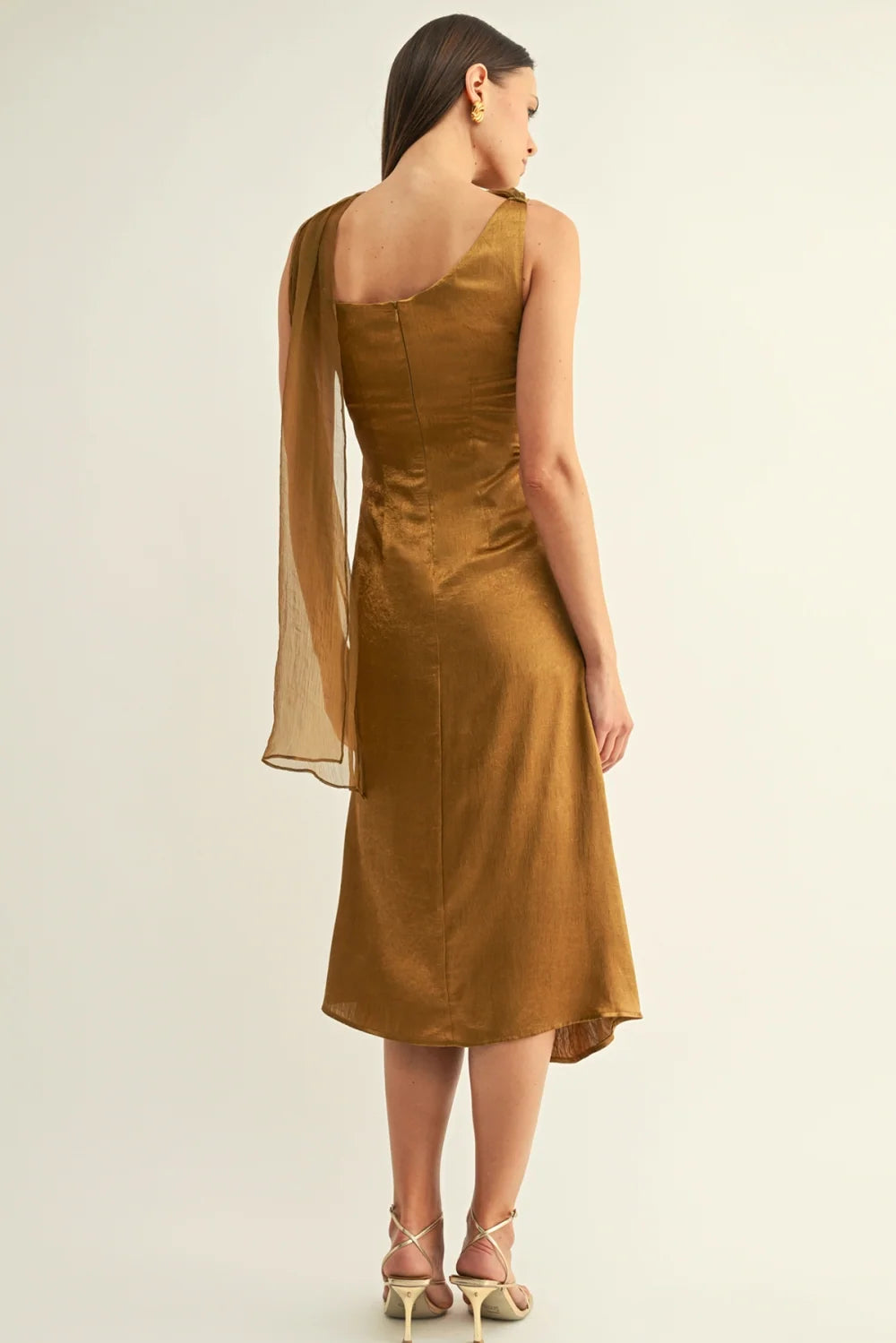 Kenny Contrast Scarf Cowl Neck Dress