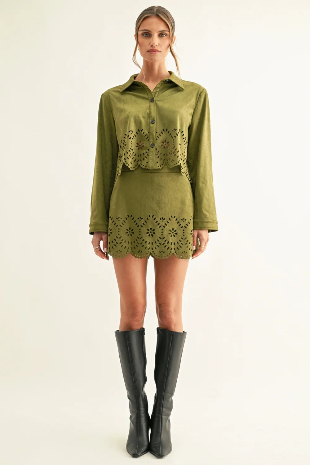 Davi Faux Suede Skort