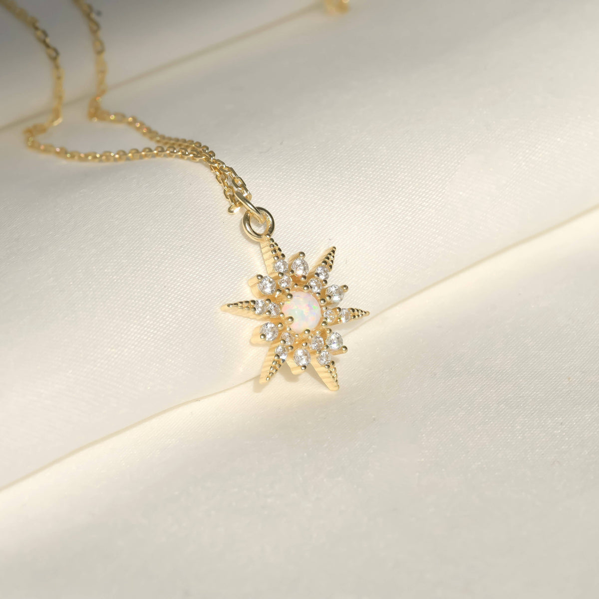 Opal Star Burst Necklace