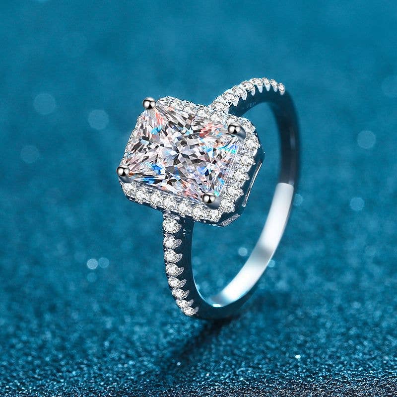 Sugar Cube Moissanite Ring