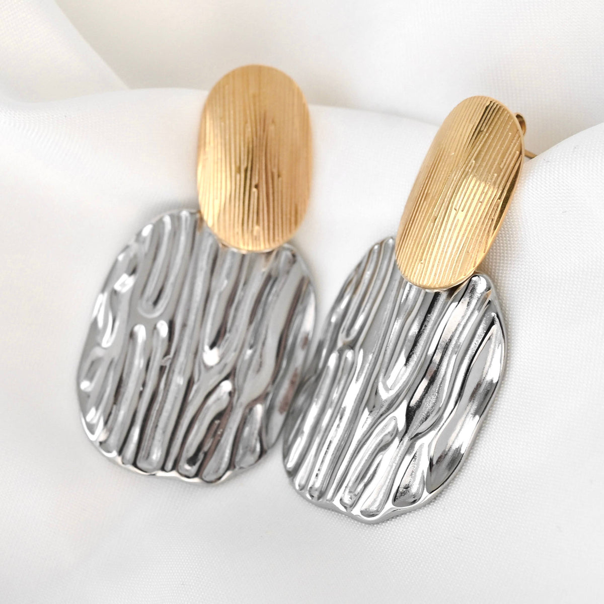 Two-tone Dangle Earrings