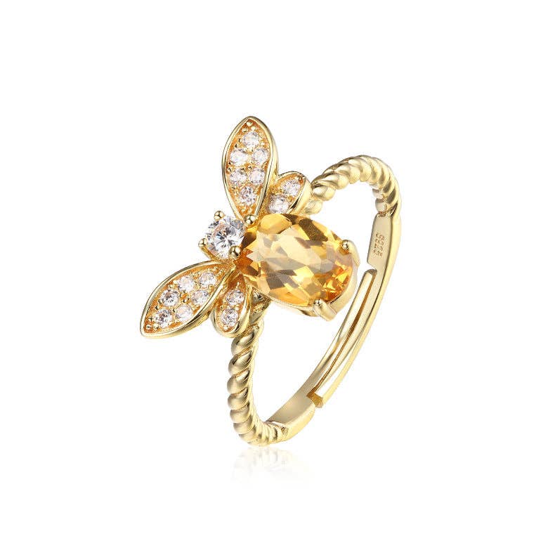 Citrine Bee Stacking Ring